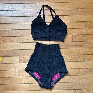 Made in Toronto Cashmere Bralette and High Rise Panty Set